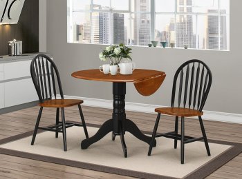 D400 Dining Set 3Pc in Cherry & Black [EGDS-D400]