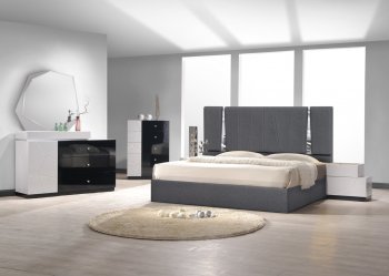 Matissee Bedroom in Charcoal by J&M w/Optional Turin Casegoods [JMBS-Matissee Charcoal Turin]