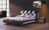 Black & White Leatherette Modern Bed