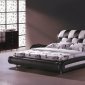 Black & White Leatherette Modern Bed