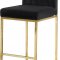 Giselle Counter Stool 781 Set of 2 Black Velvet Fabric -Meridian