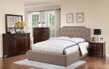 F9348 Bedroom Set by Boss w/Tan Upholstered Bed [PXBS-F9348 Tan]