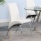 Alaia Dining Set 5Pc 190710 in Chrome by Coaster w/White Chairs