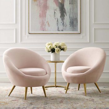 Circuit Accent Chair Set of 2 in Pink Velvet by Modway [MWAC-4484 Circuit Pink]