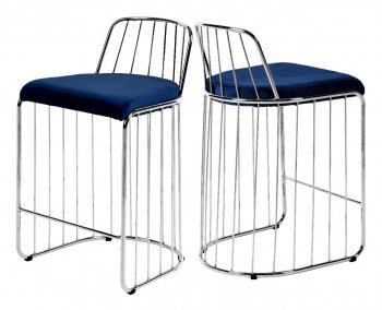 Gio Counter Height Stools 760 Set of 2 in Navy by Meridian [MRDC-760Navy Gio]