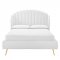 Lana Upholstered Platform Queen Bed in White Velvet by Modway