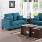 F7875 Sofa & Loveseat Set in Teal Fabric by Boss