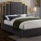 Hugo Bed in Grey Velvet Fabric by Meridian