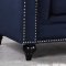 Chesterfield Sofa 662 in Navy Linen Fabric w/Optional Items