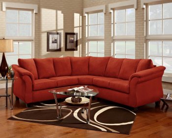 Red Fabric Elegant Modern Sectional Sofa [CHFSS-V1-2010-Michelle-Redrock]