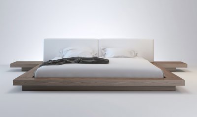 HB39A Worth Bed by Modloft in Walnut & White