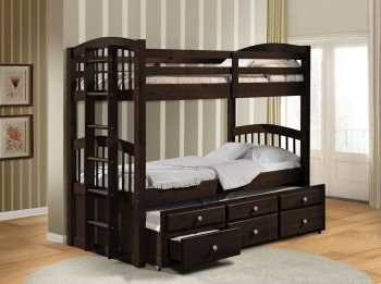 Micah Bunk Bed 40000 in Espresso by Acme w/Trundle [AMKB-40000 Micah]