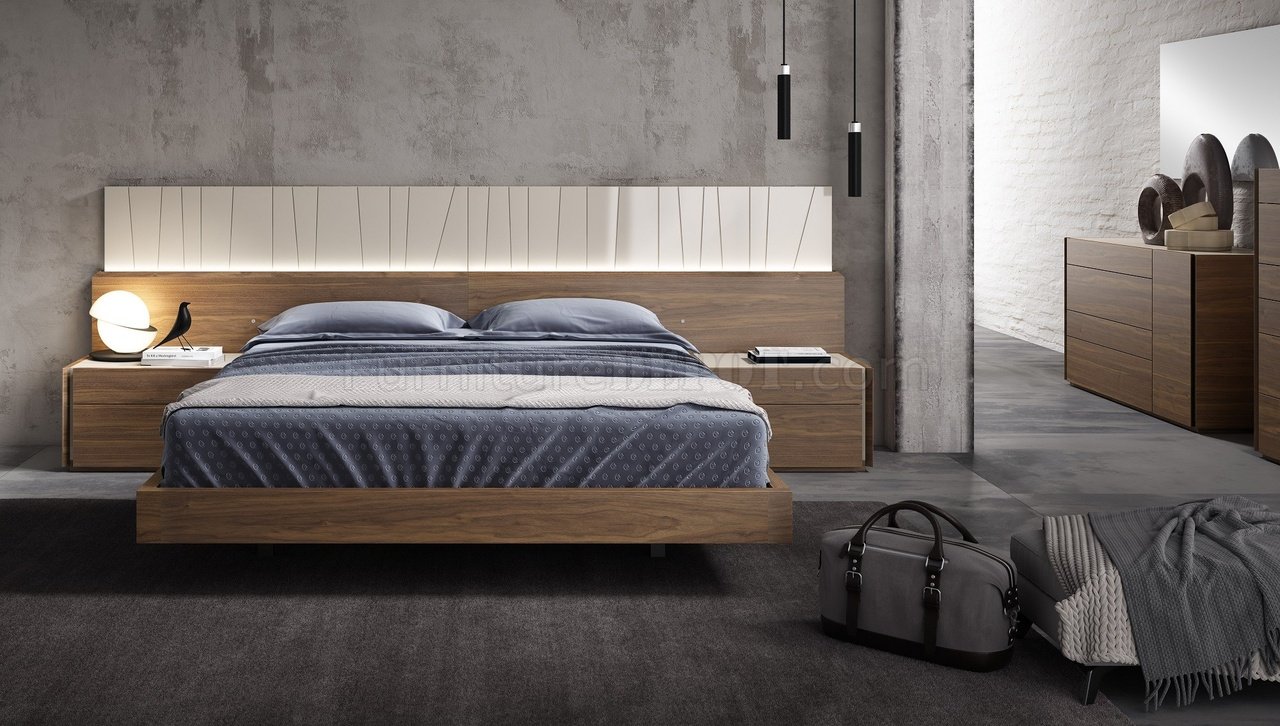 Porto Premium Bedroom in Walnut & Light Grey by J&M w/Options