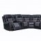 FD7800 Motion Sectional Sofa in Black & Gray Leather by FDF