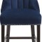 Oxford Counter Stool 722 Set of 2 Navy Velvet Fabric - Meridian