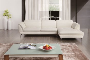 Orchard Sectional Sofa Off-White Leather by Beverly Hills [BHSS-Orchard Off-White]