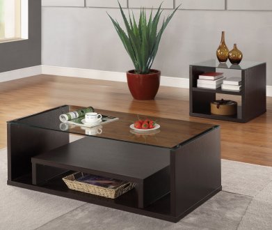 701878 3Pc Coffee Table Set in Cappuccino by Coaster
