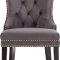 Nikki Dining Chair 740 Set of 2 Grey Velvet Fabric by Meridian