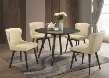 Kniya 5Pc Dinette Set CM3780RT in Dark Grey & Cream [FADS-CM3780RT-Kniya]