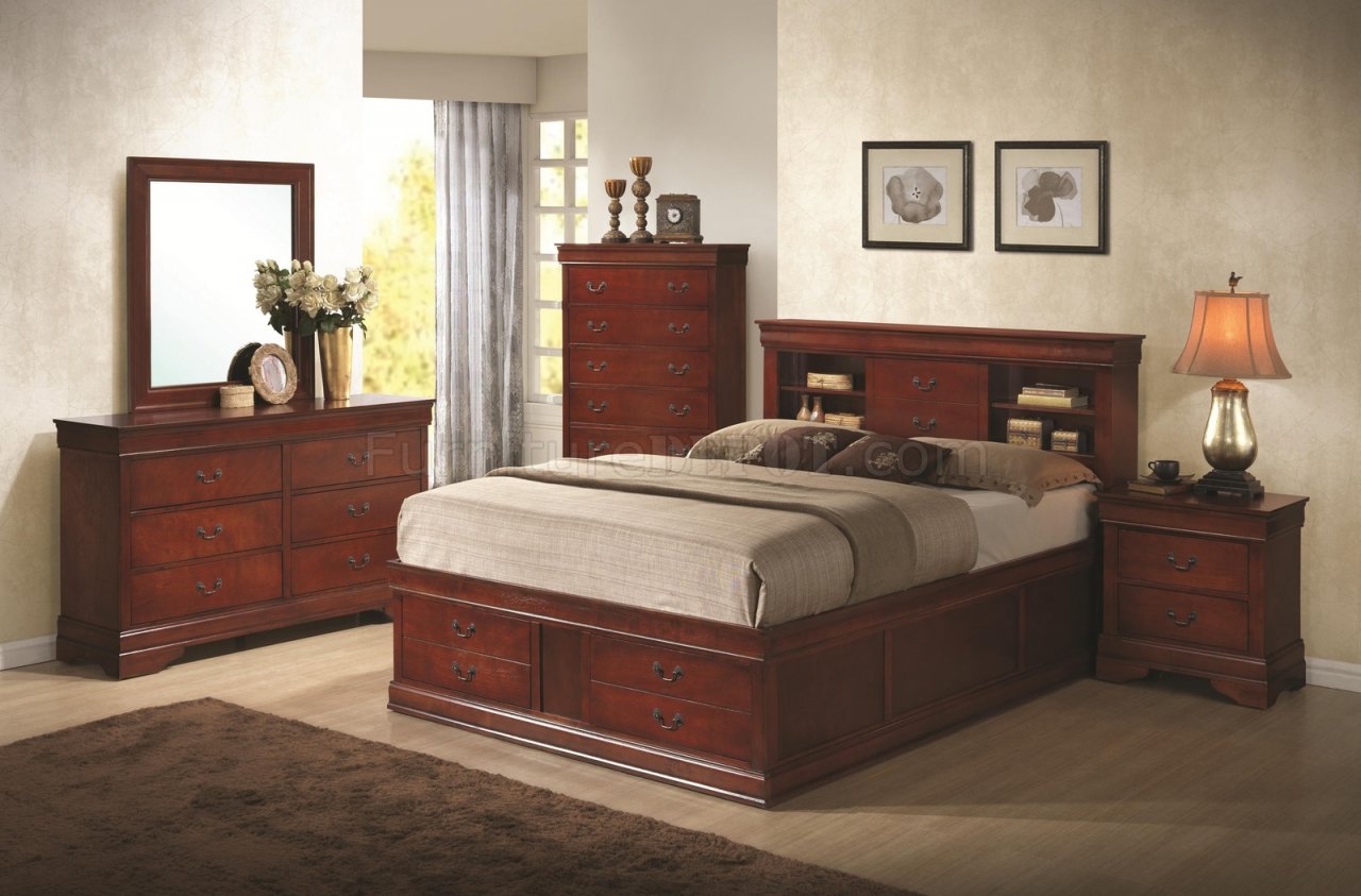 Coaster Furniture Louis Philippe Red Brown Full Bed