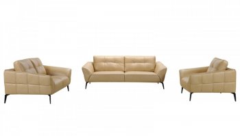 Forge Sofa Set 3Pc in Beige Leather by VIG [VGS-Forge Beige]