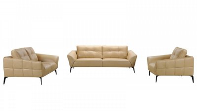 Forge Sofa Set 3Pc in Beige Leather by VIG