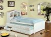 CM7761W Timberline Captain Bed in White w/Trundle & Drawers