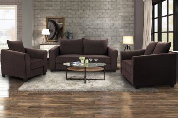 U9196 Sofa & Loveseat Set in Brown Chenille by Global w/Options [GFS-U9196-Brown]