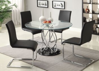 CM8333T Aina I 5Pc Dinette Set in Black w/Glass Top [FADS-CM8333T Aina I]