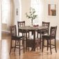 Cappuccino Finish & Oval Faux Marble Top Modern 5Pc Dining Set