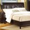 Espresso Finish Contemporary Bedroom w/Leatherette Headboard