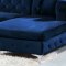 Gail Sectional Sofa 664 in Navy Velvet Fabric by Meridian