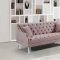 Roxy Sofa 635 in Pink Velvet Fabric by Meridian w/Options