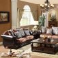 Chocolate Velvet and Vinyl Classic Sofa & Loveseat Set w/Options