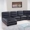 U4150 Sectional Sofa Black Bonded Leather - Global Furniture USA