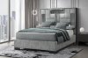 Oscar Upholstered Bed in Gray/White Fabric by Global