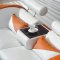 White & Orange Two-Tone Leather Modern 3PC Living Room Set