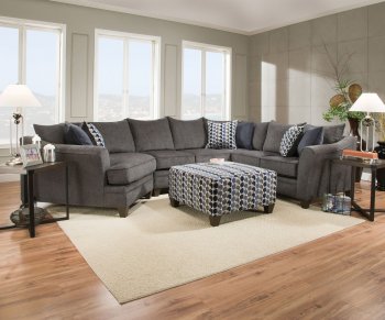 Albany Sectional Sofa 53835 in Grey Fabric by Acme w/Options [AMSS-53835-Albany]