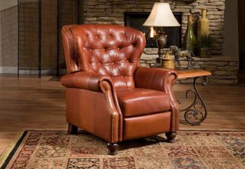 Sienna, Black or Brown Top Grain Leather Traditional Recliner [DORC-245-Alexa]