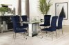 Marilyn Dining Room 5Pc Set 115571 by Coaster w/Ink Blue Chairs