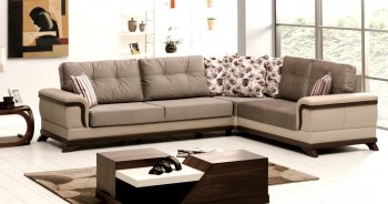 Vento Sectional Sofa Bed in Light Coffee Microfiber by Rain [RNSS-Vento Light Coffee]