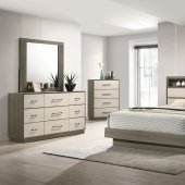 Fenwick Bedroom Set 5Pc 224981 in Gray Oak & Almond by Coaster