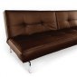 Chocolate, Black or White Leatherette Modern Convertible sofa