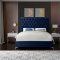 Cruz Bed in Navy Velvet Fabric by Meridian w/Options