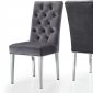 Juno Dining Chair 732 Set of 2 in Grey Velvet Fabric by Meridian