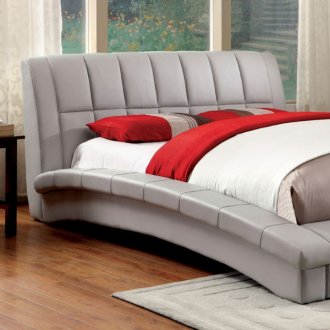 Vizela CM7604GY Platform Bed in Gray Leatherette