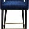 Luxe Counter Stool 792 Set of 2 Navy Velvet Fabric by Meridian