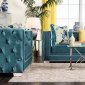 Salvatore Sofa SM2282 in Turquoise Velvet Fabric w/Options