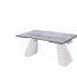 Vittorio Dining Table in White w/Glass Top by Whiteline Imports