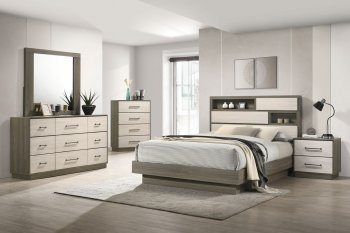 Fenwick Bedroom Set 5Pc 224981 in Gray Oak & Almond by Coaster [CRBS-224981 Fenwick]